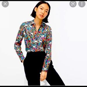 Jcrew Collection Silk  Liberty London Super Fun Goats sz 00